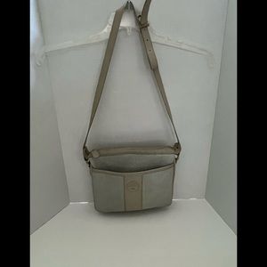 Toledano Vintage Purse cream tan crossbody or shoulder GC